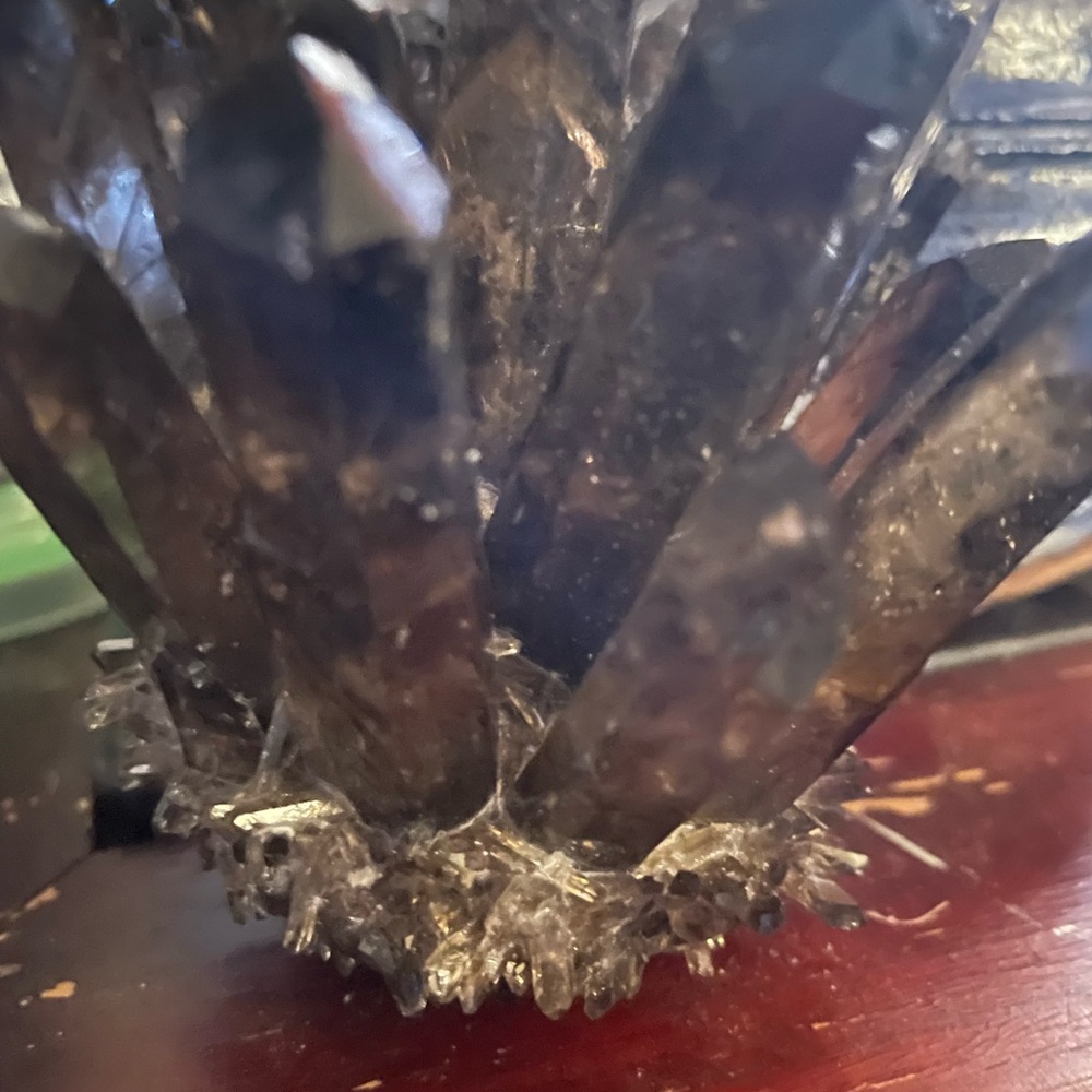 Smokey quartz crystal cluster- like photo to know when we r live @warehouse!